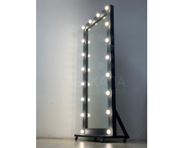 Гримерное зеркало серого цвета 180х80 с подсветкой на подставке