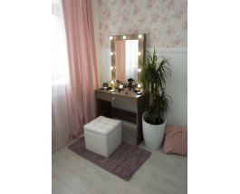 Дамский столик для косметики 80х80 с зеркалом и подсветкой 80х60