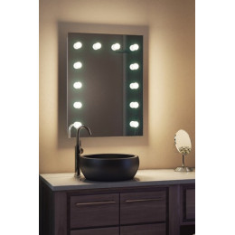Зеркало в ванную с подсветкой для макияжа Лея 80х100
